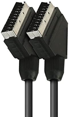 APM Scart-Kabel, HD, 21-polig, Scart, hochwertig, Audio Video, langlebiger Scart-Stecker, kompatibel mit TV, DVD, VHS, Scart-Kabel, Retro Gaming, Master System, Mega Drive, Super Nintendo, 1,5 m,