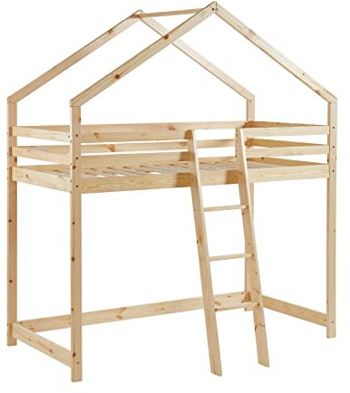 BAÏTA Lit Mezzanine Tiny, Pin, Naturel, 90x190 cm
