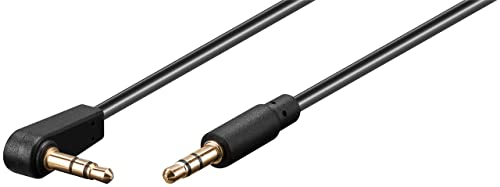 goobay 59526 Audio Klinkenkabel AUX, 3,5 mm stereo 4-pol Slim, CU, 90° Abgewinkelt - Klinke 3, 5 mm Stecker (4-Pin, stereo) auf Klinke 3,5 mm Stecker (4-Pin, Stereo)