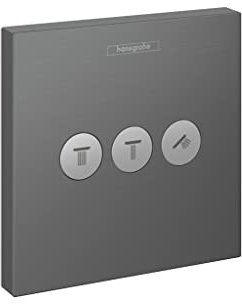 Hansgrohe Absperrventil Unterputz ShowerSelect Fertigset 3 Verbraucher Brushed Black Chrome, 15764340