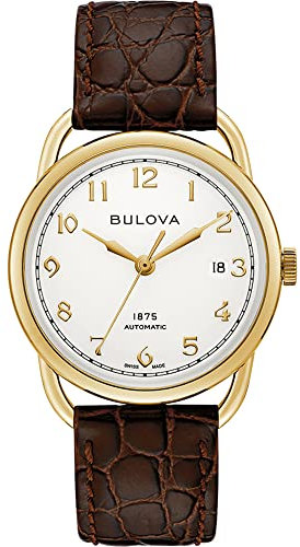 Bulova Herrenuhr Automatik Commodore Braun/Goldfarben Limited Edition 97B189
