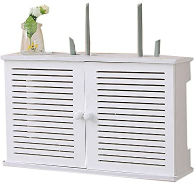 PROCTER Wireless Wifi Router Storage Boxes Wooden Box Cable Plus Wire Bracket Wall Plug Board Shelf - Door