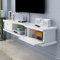 Schwebender Fernsehschrank, Schubladentyp Holz Schlafzimmer Set-Top-Box Wandmontierter Fernsehschrank an der Wand mit Drahtloch, Geeignet für Wohnzimmer/Weiß / 140 cm