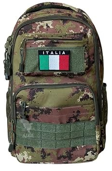 Zaino Tattico Xsmall con Molle 25 Litri Vegetato con Bandiera Italia