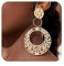 Yienate Boho Gran Disco Filigrana Pendientes Colgantes Stud Vintage Tribal Étnico Hueco Tallado Pendientes Oro Geométrico Floral Gota Pendientes Declaración Boda Prom Pendientes Joyería Para Mujeres