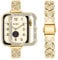 wutwuk Brillante Correa Compatible Apple Watch Mujer 40mm con Diamantes, Correa de Acero Inoxidable Delgada con Funda Protetora para Apple Watch series 6 5 4 y iWatch SE-Dorada 40mm