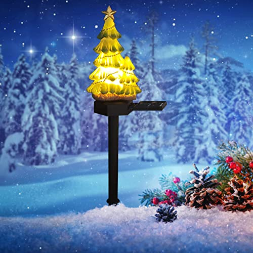 Yunyahe Weihnachtsdeko Aussen, Weihnachtsdekorationen im Freien Solarweihnachtsgarten Beleuchtet Mehrfarbige wasserdichte Solarweihnachtsbaumlichter Balkon Beleuchtung Solar (T2-as Show, One Size)
