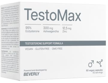 Beverly TestoMax50 - Potenciador natural de la testosterona - 60 cápsulas vegetales - 60 servicios - Masa muscular, fuerza y rendimiento