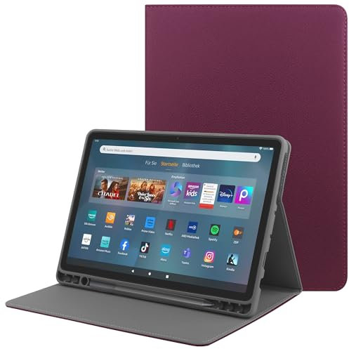 HoYiXi Custodia per All-New Amazon Fire HD 10 & HD 10 Plus Tablet 10.1(13a/11a Generazione, 2023/2021Versione) Supporto Protettiva Anti-Drop per Bambini Cover con Auto Sveglia/Sonno,Viola