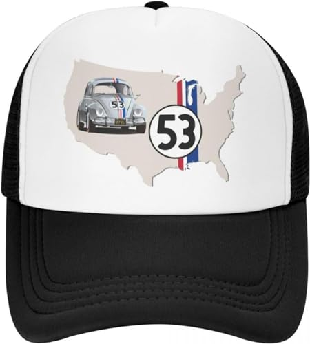 TeysHa Baseballkappe Snapback Sonnenhut individuelles 53 Classic Racing Car-Logo Baseballkappe für Männer und Frauen atmungsaktive Trucker-Mütze Outdoor-Snapback-Kappen Sonnenhüte Geschenk