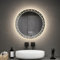 EMKE Specchio da bagno rotondo retroilluminato a LED, diametro 50 cm, con antiappannamento+interruttore a sfioramento+3 colori di luce variabili, specchio decorativo rotondo alla moda