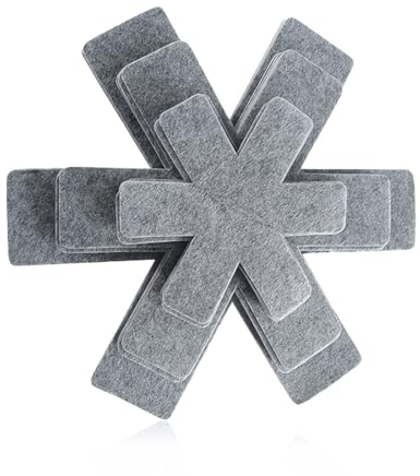 12 Piezas Protector Sartenes Separador Sartenes Protectores para Separar Ollas y Sartenes Evitar arañazos, Separar y Proteger Las Superficies de Tus Utensilios de Cocina 3 Tamaños Diferentes(Gris)
