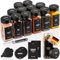 Déco haus® Pots à Épices Carrés Hermétiques, Set de 12 [avec Étiquettes & Saupoudreur] - Bocaux à Épices en Verre - Conteneurs à Épices, Spice Jars - Rangement d'Épices - Conteneurs pour Épices