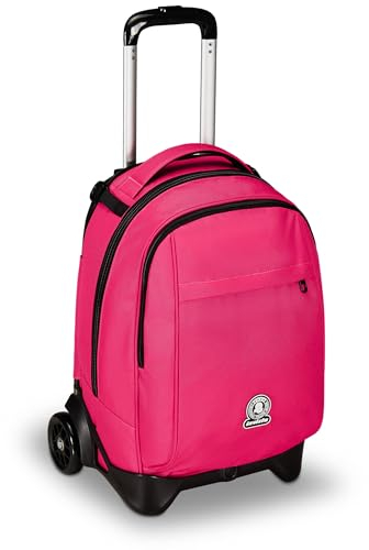 Invicta Trolley Scuola New Tech Solid, Rosa, 3 in 1, Zaino con Carrello Sganciabile, Multi tasche, Maxi Capienrte, Scuola, Viaggio e Tempo Libero, Ragazzi