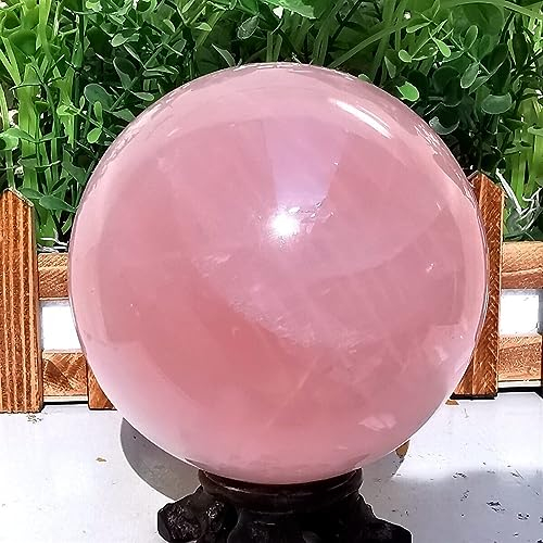 AUOQKQUT Natürliche rosa Rose Magic Quartz Crystal Ball Sphere Dekor Haus Dekoration