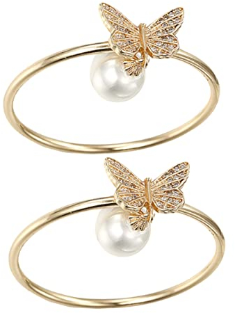 GodlSoon Goldene Serviettenringe, 2 Stück Schmetterling-Serviettenringe, Schmetterlinge, Serviettenring, dekorativer Serviettenhalter, Hochzeit