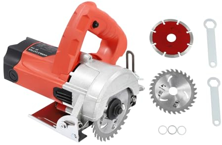 Fliesenschneidemaschine, 1800W Steintrennmaschine mit Holzsägeblatt und Stein-Sägeblatt, 13000r/min, Maximale Schnitttiefe 34mm, für Stein, Holz, Marmor, Fliesen