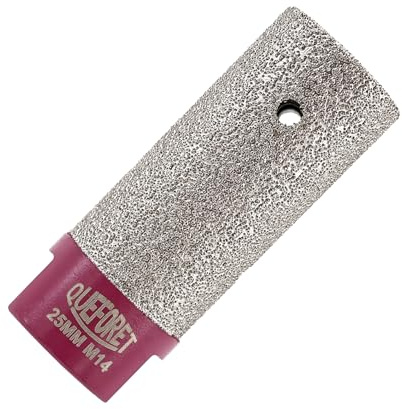 QUEFORET Diamant Fingerfräser 25mm x M14 - Fräser zur Formgebung und Vergrößerung Vorhandener Löcher in Fliesen Keramik Porzellan Marmor Granit, für Winkelschleifer
