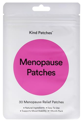 Kind Patches Menopause Symptoms Relief Support Patches 30 Vegan Patches | Botanical Plant-Based Formula with Black Cohosh Root, Curcumin & Dong Quai Root | 1 Month Supply