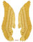 SUONTY 2 PCS Engelsflügel Wanddeko, Engel Wandhänger Wandskulptur Flügel, Home Wanddekorationen, Flügelförmige Wanddekoration, Gold