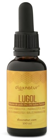 DIOXNATUR® Lugol-Lösung, 5 % pharmazeutische Qualität, 100 ml, Tropfen aus flüssigem Jod und Kaliumjodid mit präziser Dosierpipette