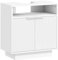 HOMCOM Mueble bajo Lavabo Mueble de Baño con 2 Puertas Acanaladas y Compartimento Abierto Armario de Baño para Lavabo sin Pedestal Estilo Moderno 60x33x63 cm Blanco
