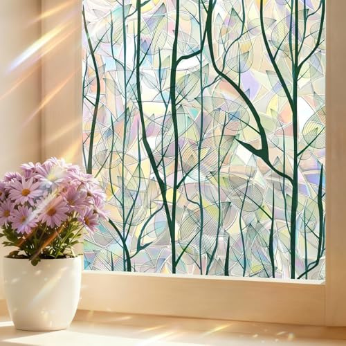 shinfly Vinilos para Cristales Efecto Arco Iris, Vinilo Ventana Privacidad 60x200cm, Película Electrostática para Ventanas, Window Film Privacy Anti UV para Dormitorio Bano Cocina y Oficinas