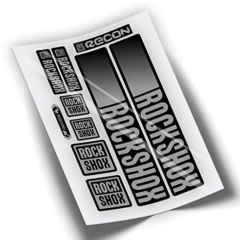 REF:VP442 Adesivi compatibili con forcella Rock-Shox RECON 2021-2025 MTB, adesivi, adesivi per mountain bike. (ARGENTO)