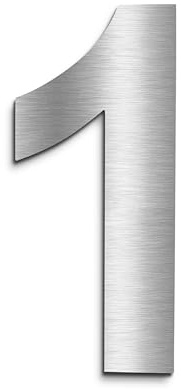 KTC-HOME - PREMIUM Hausnummer Edelstahl inkl. Montagematerial - Arial - Höhe 20 cm - satiniert K230 - rostfrei & wetterfestes Hausnummernschild - Hausnummer 1 -
