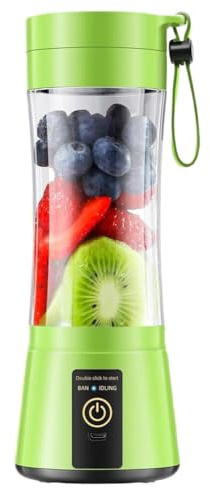 Buerjia Mobile Hand Juicer, Portable Blender,Mini 6-Blade Mixer for Smoothie, Juice USB Rechargeable