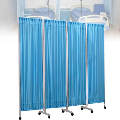 QICBYING 4-teiliger Paravent Raumteiler Innen Sichtschutz, Freistehend Stellwand Raumtrenner Sichtschutzwand, Faltbare Sichtschutzwand Als Dekoration, Sichtschutz Faltbar(Blue)