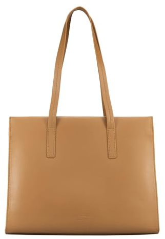 Jost Leder Businesstasche Umhängetasche mit Laptopfach Arva Business Shopper Toffee hellbraun