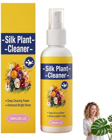Silk Plant Cleaner Spray No Wipe, Flower & Plant Leaf Cleaner and Shine No Water Required, Quick Drying Long-Lasting Cleanliness for Fake Plants, Artificial Cleaners Spray Easy Stain Removal. (1PCS)