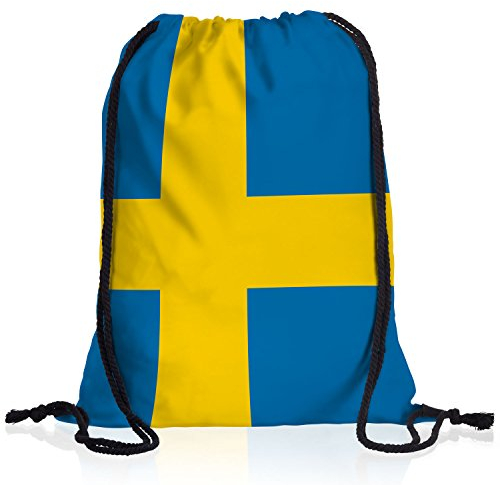 style3 Schweden Turnbeutel Rucksack Tasche Sweden Flagge WM EM Sport Beutel Festival Fahne Uni Schule Bunt