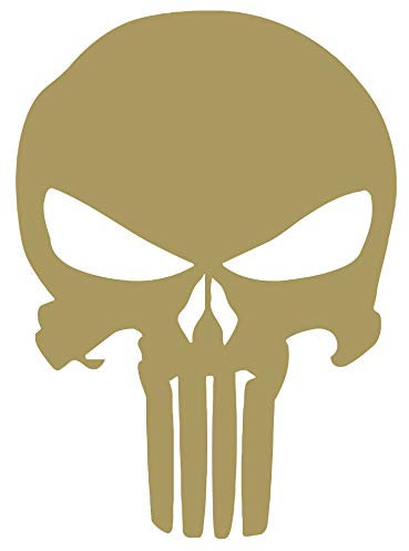 PUNISHER - Wandtattoo Wandaufkleber Sticker Aufkleber Totenkopf Skull - erhältlich in vielen Farben (Gold, 10 x 14 cm)