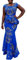 VERWIN African Dress Cap Sleeve Square Neck Floor-Length Geometric Mermaid Maxi Dress Long Dress XXL Blue