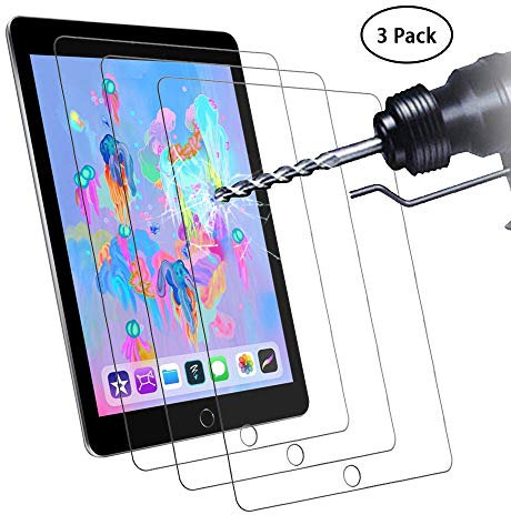 Didisky Pellicola Protettiva in Vetro Temperato per iPad 9.7 2018 / 2017 / Air 1 / Air 2 / iPad PRO 9.7 Pollici [Tocco Morbido ] Facile da installare [ 3 Pezzi ]