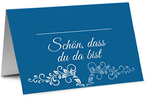 Partycards 50 Stück Tischkarten Hochzeit, Platzkarten für Kommunion Konfirmation, Namensschilder Geburtstag, Tischdeko Namenskarten Taufe, Tischdekoration, Namensschild, Tischkarten Geburtstag