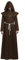KONVINIT Mönch Kostüm Halloween Mönchskutte Pestdoktor Kostüm Herren Mönch Robe Männer Prister Gewand Kostüm Mittelalterliche Robe,ideal für Mottoparty, Halloween, Karneval und Fasching,braun S
