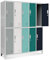 Jan Nowak Umkleideschrank 5B2A Spind Spint Schließfachschrank Metallschrank mit 10 Fächern Etikettenhalter Lüftungsschlitze Metall Pulverbeschichtet 172 cm x 136 cm x 45 cm (H x B x T) (Mehrfarbig)