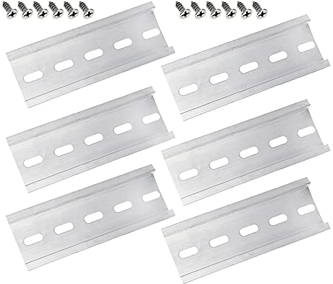 CYUaoao 6 Pièces Rails DIN Montage 35 x 100 MM Rail DIN Aluminium U-Groove en Couleur d’Argent pour Installation de Disjoncteur ou de Relais