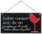 CARISPIBET J'adore cuisiner avec du vin | enseignes pour la maison panneau décoratif décoration pour la cuisine 15 x 30 cm