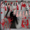 Halloween Deko Horror Halloween Dekoration Halloween Aufkleber, Halloween Spinne, Halloween Hand Fuß Girlande Deko, Blutige Handabdrücken Fußabdrücken für Halloween Deko Set Fenster Badewanne