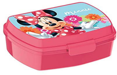 ALMACENESADAN Sandwichera rectangular multicolor; producto de plástico reutilizable; libre de BPA; dimensiones interiores 16,5x11,5x5,5 cm (Disney Minnie Mouse)
