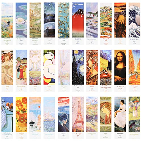 AVECMOI Oil Paintings Creative Gift Bookmarks, 30PCS Segnalibri Scrivibili Vintage per Amanti dei Libri, Insegnanti, Studenti, Amanti dell'Arte, Donne, Uomini