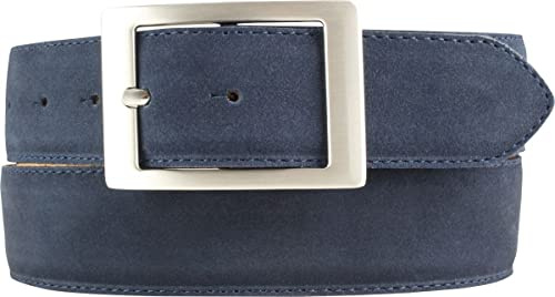 BELTINGER Herren-Gürtel aus Veloursleder mit Doppel-Schnalle 4 cm | Velour-Ledergürtel für Herren 40mm | Wildleder-Gürtel 4cm