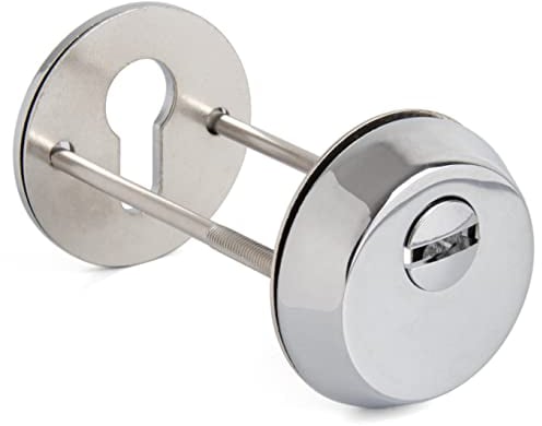 Schutzrosette APECS für Haustür Außentüren und Innentüren Schlüsselrosette für Profilzylinder PZ mit Kernziehschutz Rund Chrom 1 Paar, APECS DP-80-C-CR