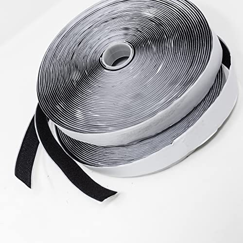 Redberry Ruban auto-agrippant 15 m - Noir - Ruban adhésif double face - Rouleau extra large de ruban adhésif adhésif - Largeur 2 cm