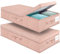 Unterbett-Aufbewahrungsbehälter mit Deckel (2 Stück) große Unterbett-Aufbewahrungsbox mit Griff, faltbar, stabil unter dem Bett, Aufbewahrungstaschen für die Organisation von Kleidung, Kissen, Rosa