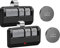 Garage Door Opener Remote Universal,for LiftMaster Chamberlain Craftsman Opener,Openers with Purple Yellow Green Orange Red Learn Button,Visor Clip,3-Button,2 Pack,2 Extra Battery Grey